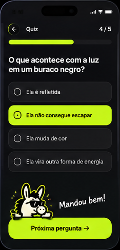 Tela de quiz do app
